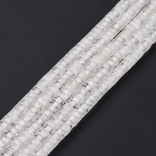 KWR47 Kwarc kryształ górski kamień naturalny koraliki dyski heishi 4x2,5mm sznur 160szt