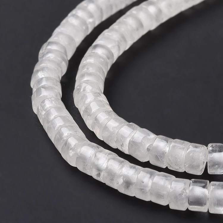 KWR47 Kwarc kryształ górski kamień naturalny koraliki dyski heishi 4x2,5mm sznur 160szt