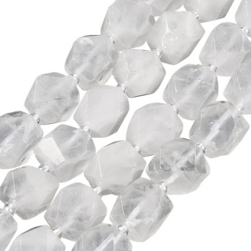 KWR48 Kwarc kryształ górski kamień naturalny koraliki bryłki 11x12mm sznur 28szt